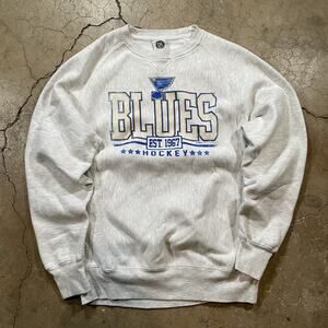 St Louis BluesSweatshirt Adult M Grey Pullover Hockey NHL Mens